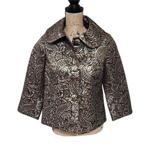Banana Republic silk and metallic Victorian floral jacquard blazer size‎ small